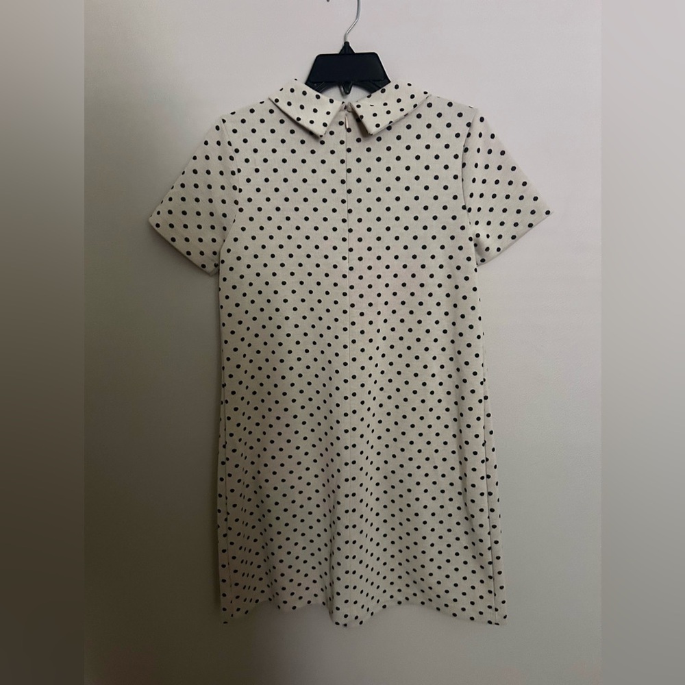 TYLER BOE Kristen Jacquard Polka Dot Collared Mini Dress Academia Twee Mod | S - Picture 11 of 16